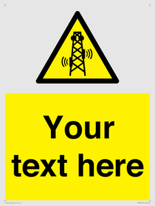 Custom warning RF radiation transmitter